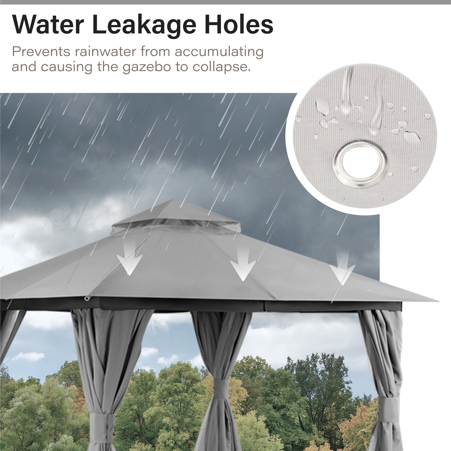 LAUSAINT HOME Canopy / Privacy Curtain For Lausaint Home Gazebo