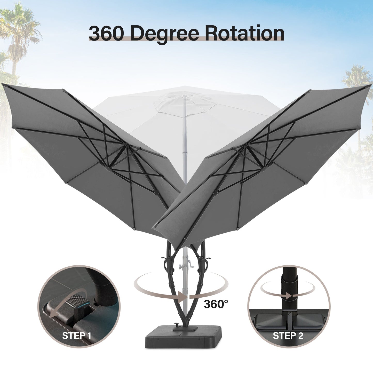 Lausaint Home 11' Deluxe Cantilever Umbrella