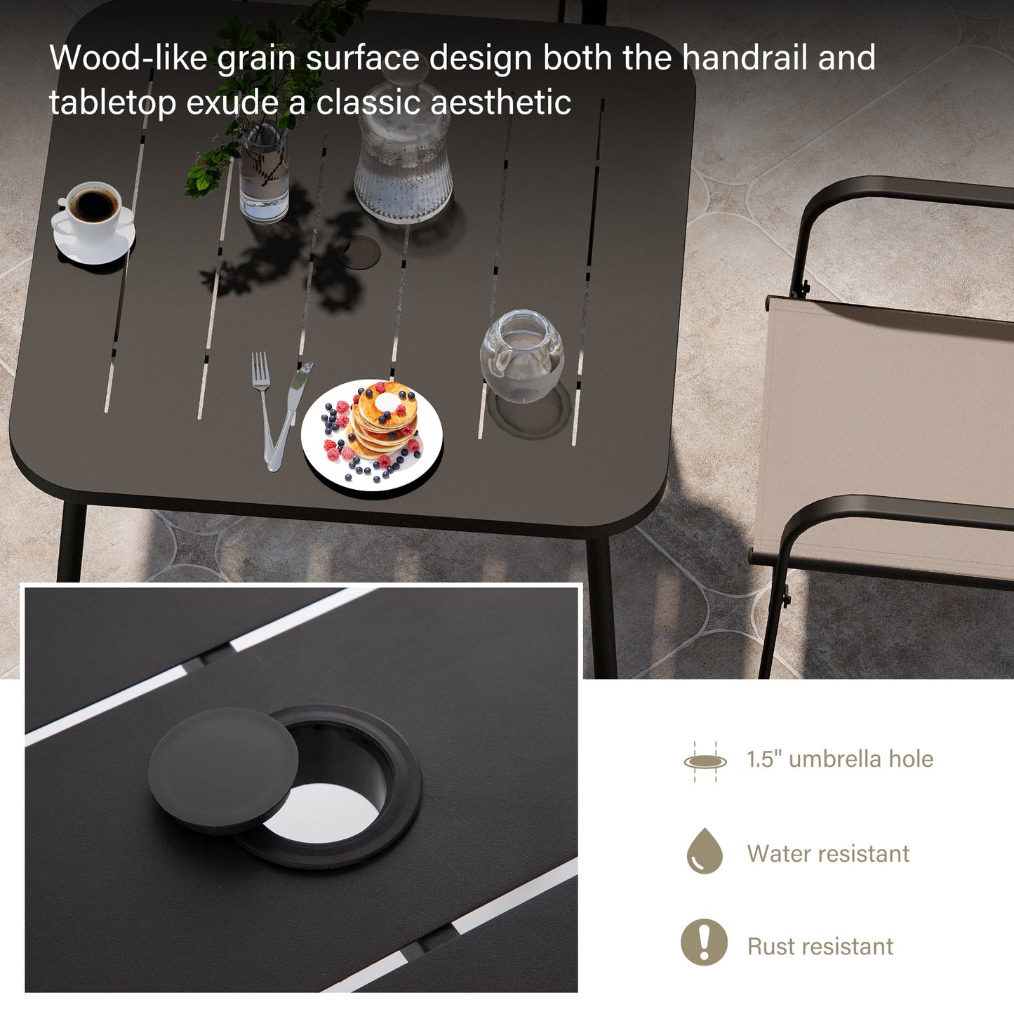 LAUSAINT HOME 5 Pieces Outdoor Textilene Dining Set
