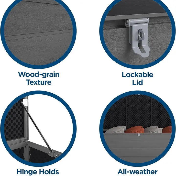 Extra Large Outdoor Patio Storage Deck Box 180 Gallons