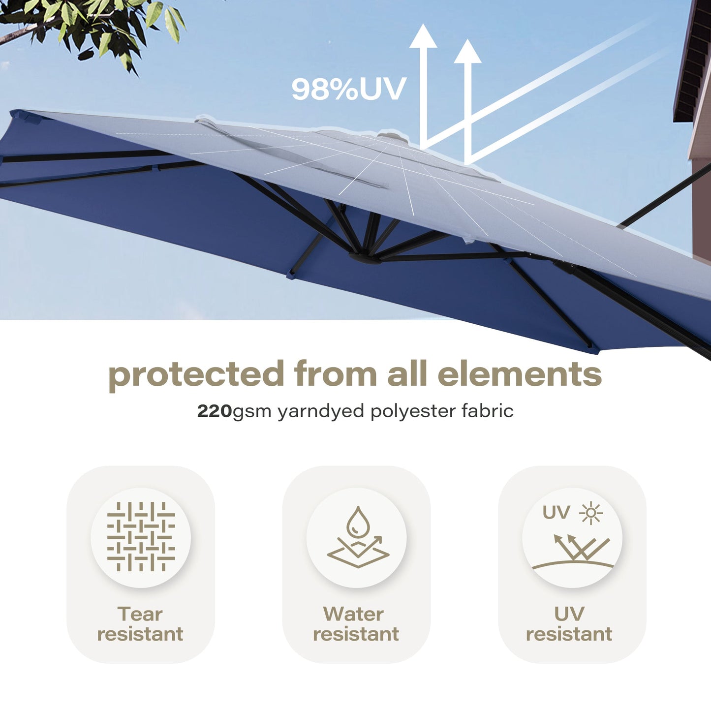 LAUSAINT HOME Square Cantilever Umbrella