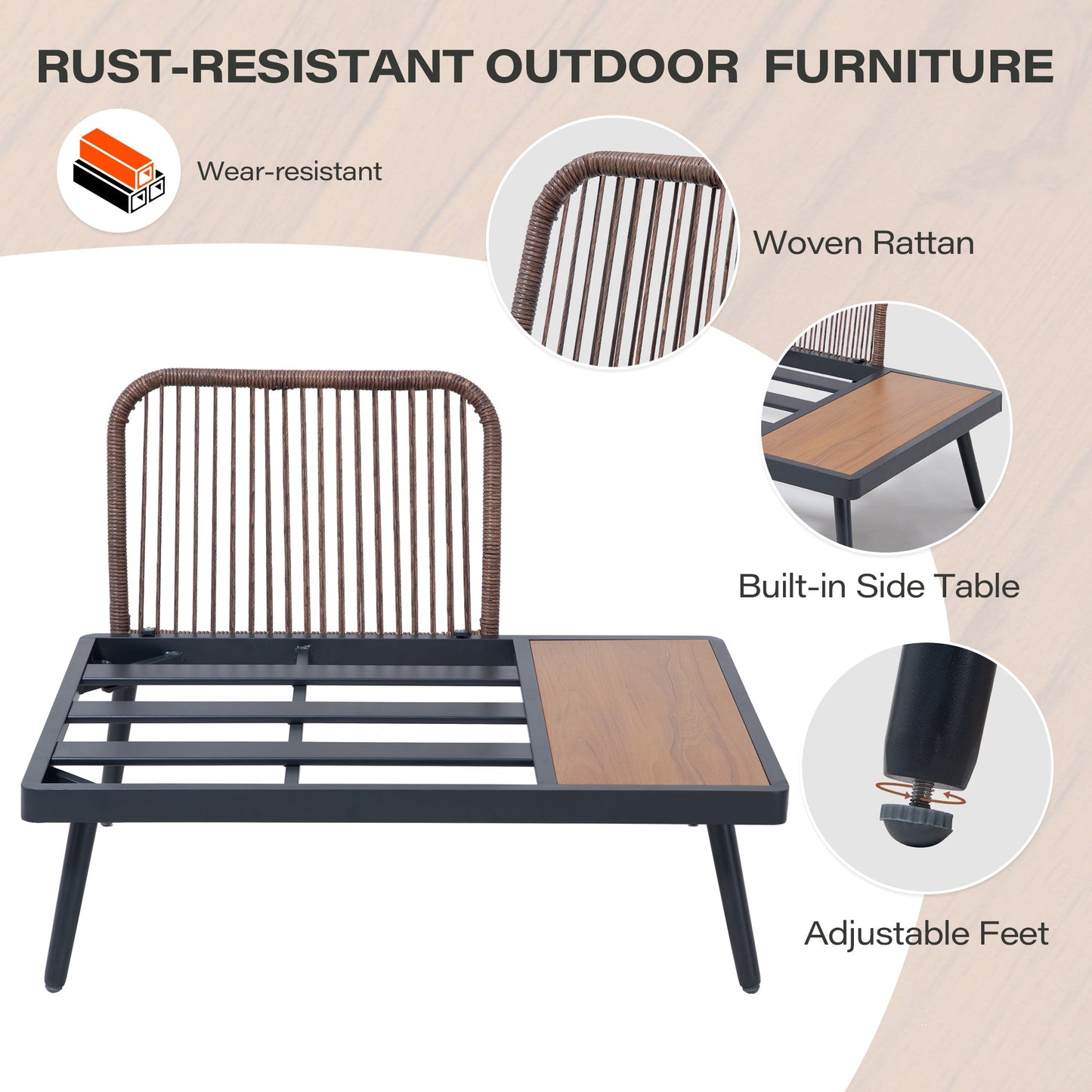 LAUSAINT HOME 6-Piece Metal Patio Furniture Set