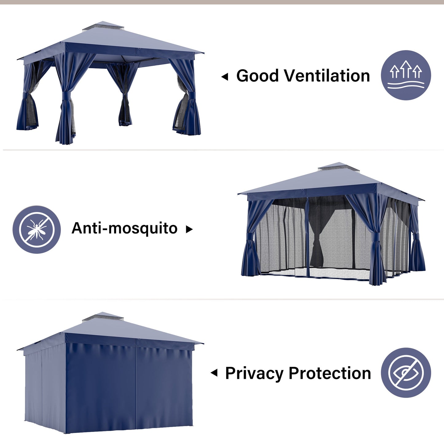 LAUSAINT HOME 12'X 12' Patio Steel Gazebo