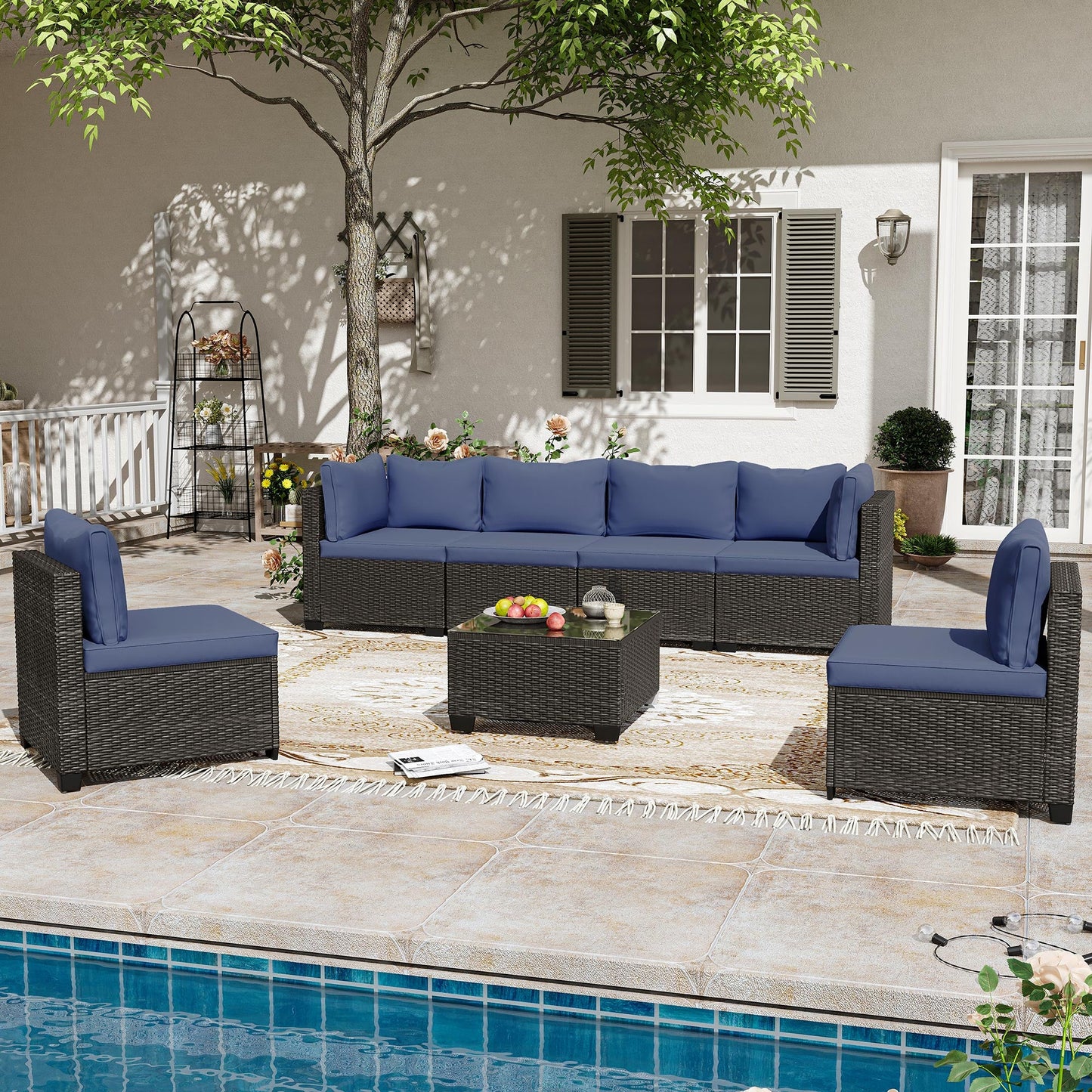LAUSAINT HOME 7-Piece Wicker Outdoor Conversation Sets