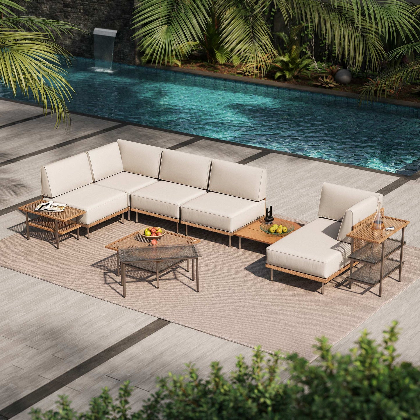 LAUSAINT HOME 10-Piece Wicker Patio Conversation Set