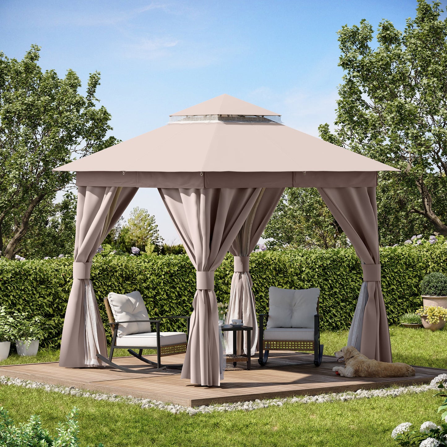 LAUSAINT HOME 8'X 8' Patio Steel Gazebo