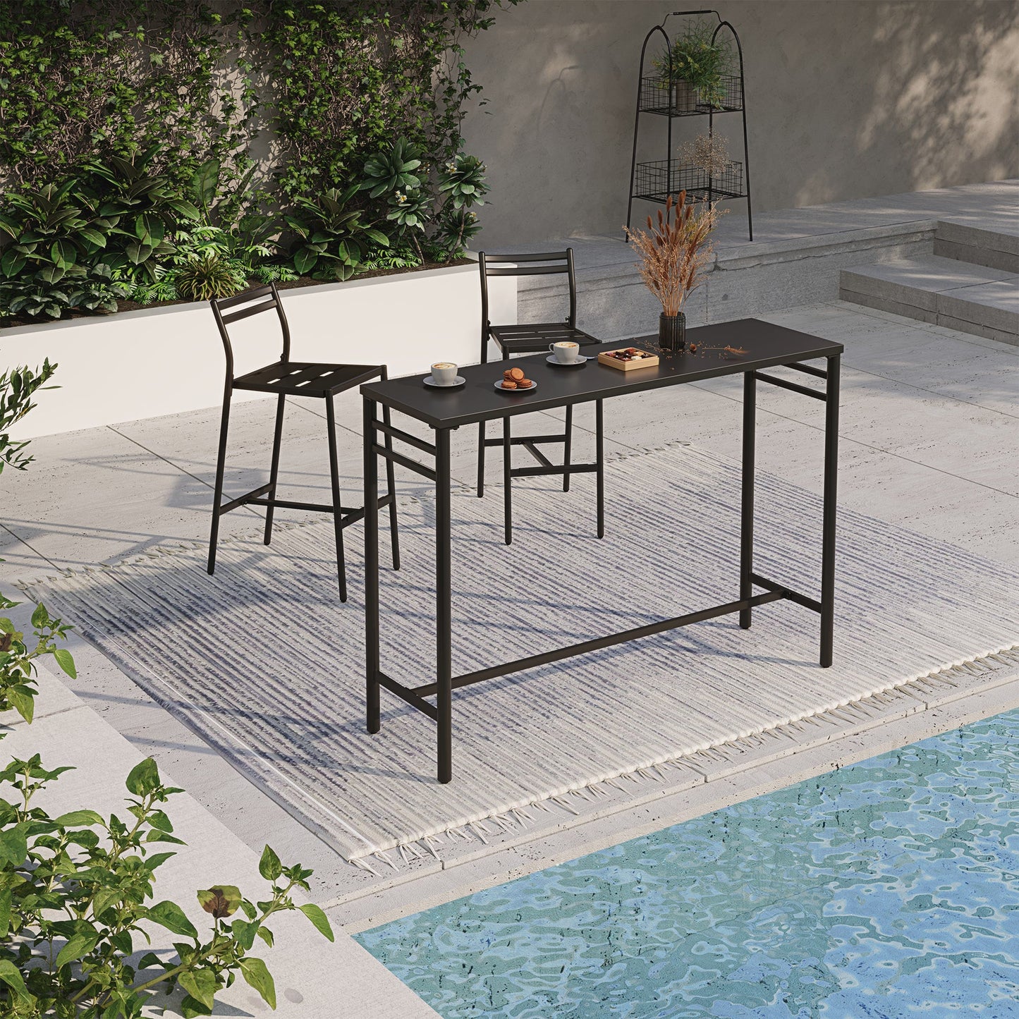 LAUSAINT HOME 3-Piece Height High Outdoor Bar Set