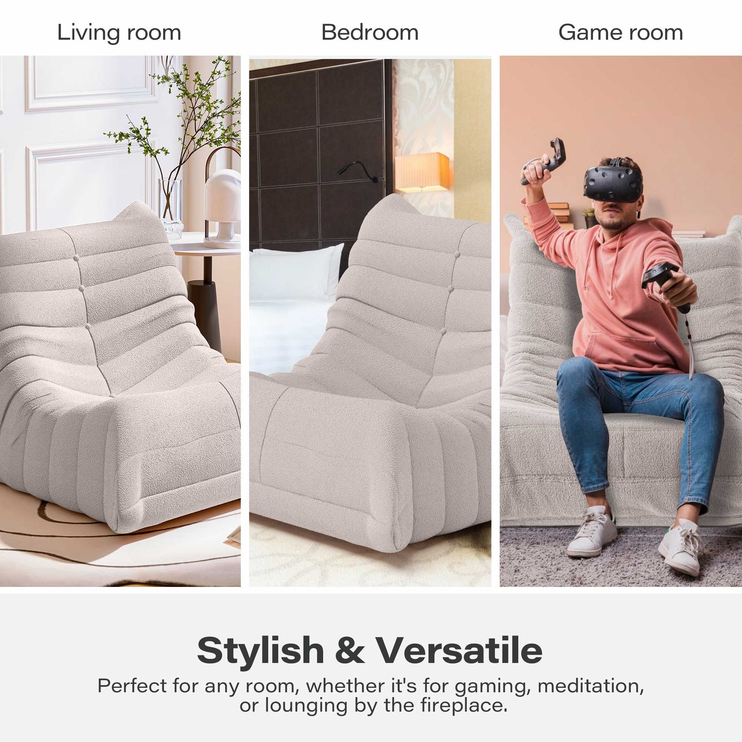 LAUSAINT HOME Memory Foam Giant Bean Bag Chair