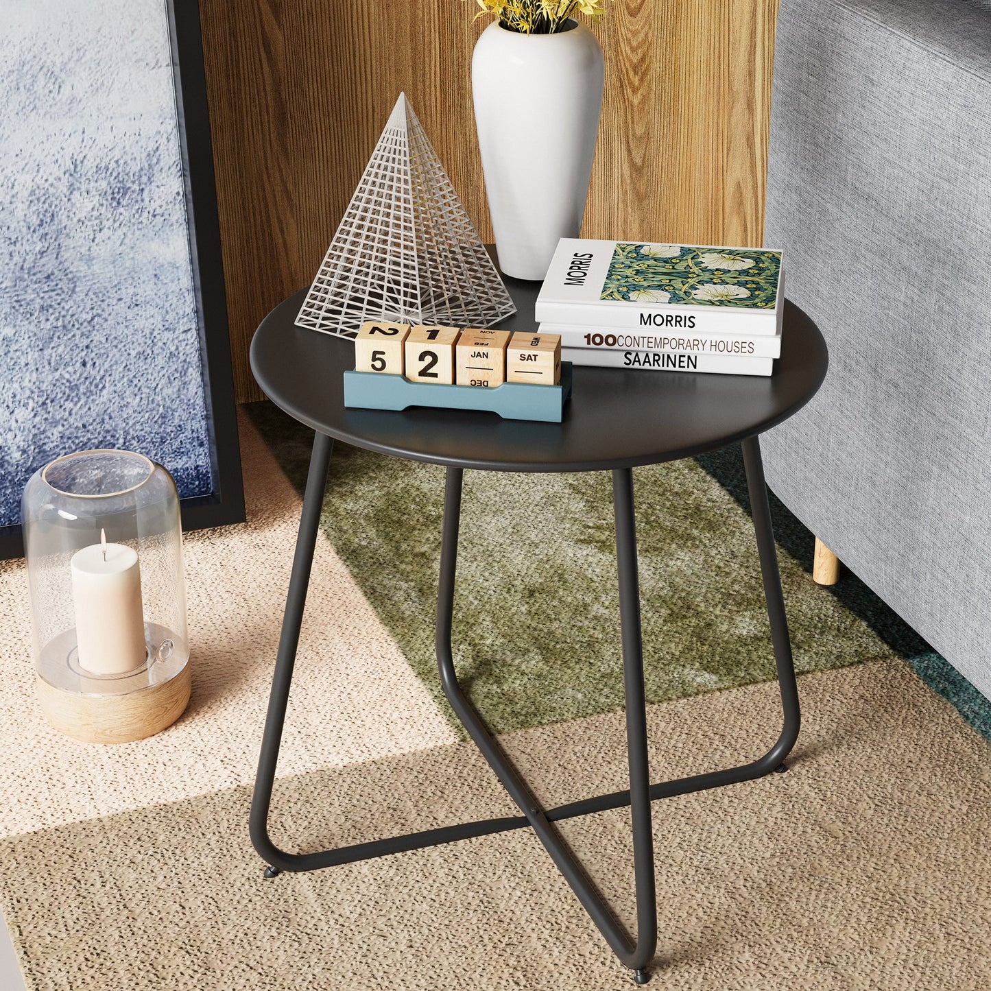 LAUSAINT HOME 17" Metal Side Table