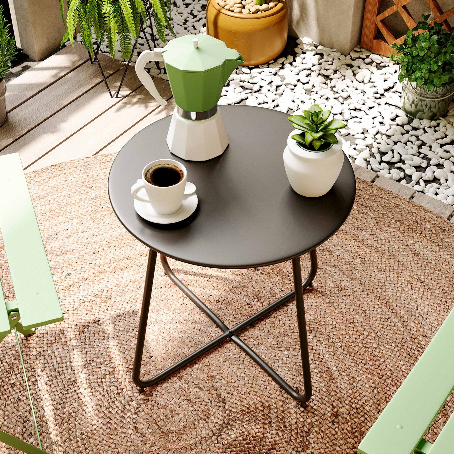 LAUSAINT HOME 17" Metal Side Table