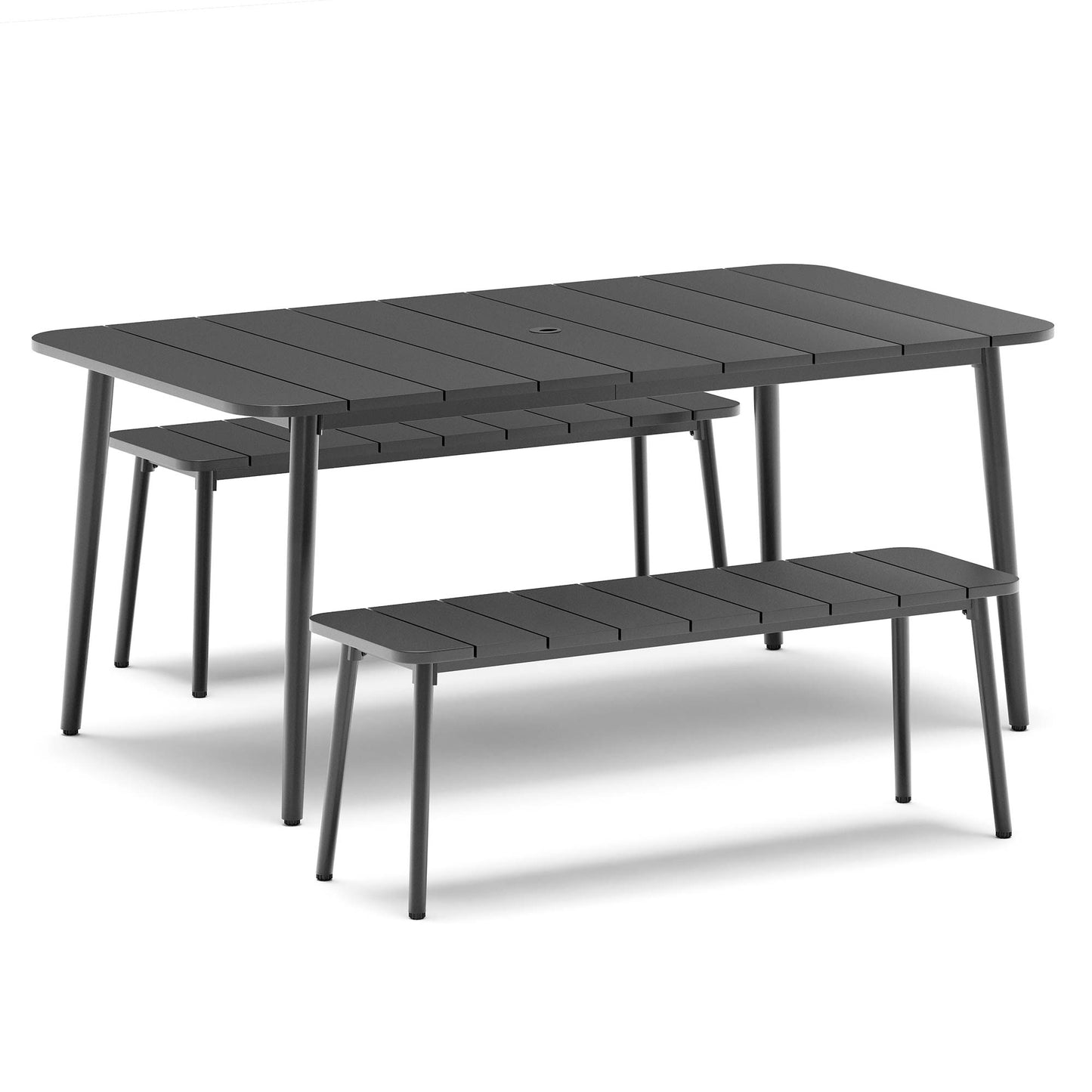 LAUSAINT HOME Outdoor Patio Dining Set with Chairs and Benches