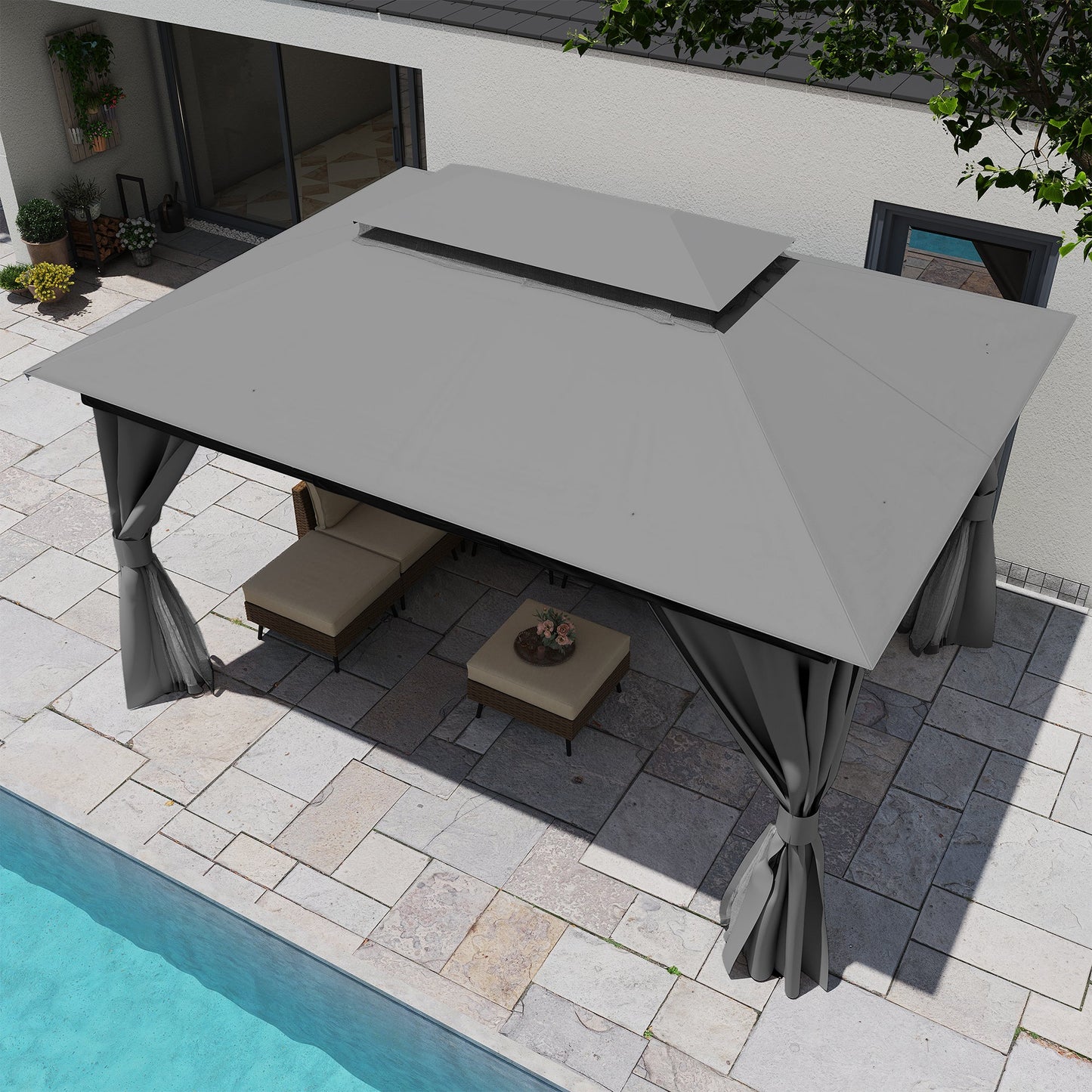 LAUSAINT HOME 10'X13' Patio Steel Gazebo