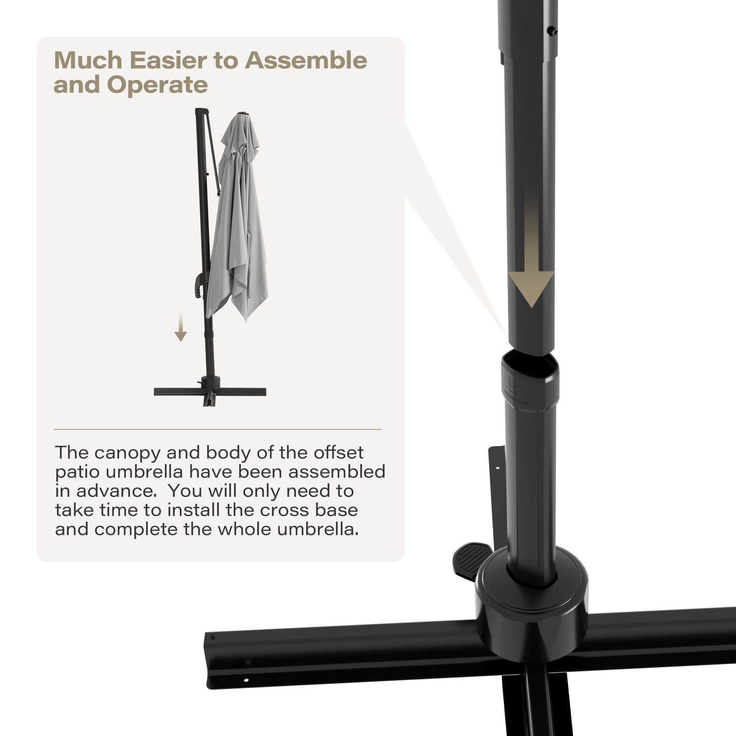 LAUSAINT HOME Square Cantilever Umbrella