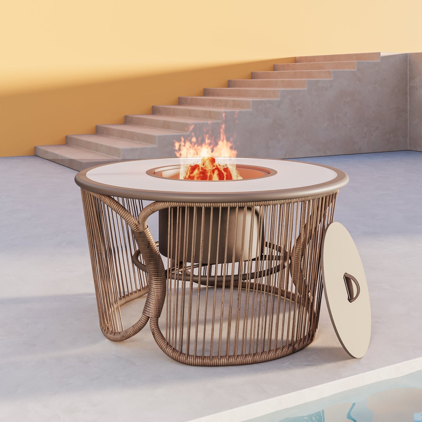 LAUSAINT HOME 3 in 1 Fire Pit for Backyard Bonfire Patio Outside