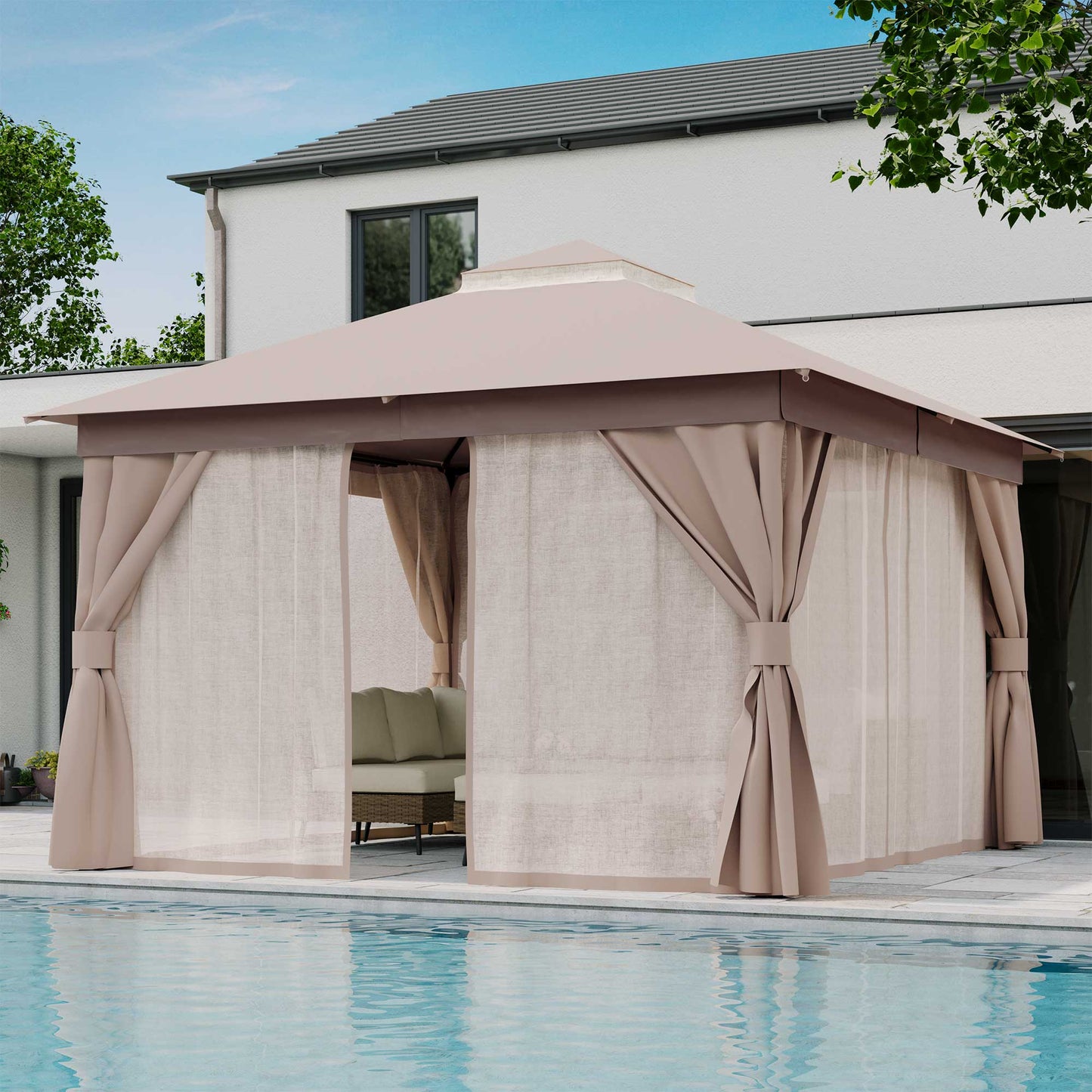 LAUSAINT HOME 12'X 12' Patio Steel Gazebo