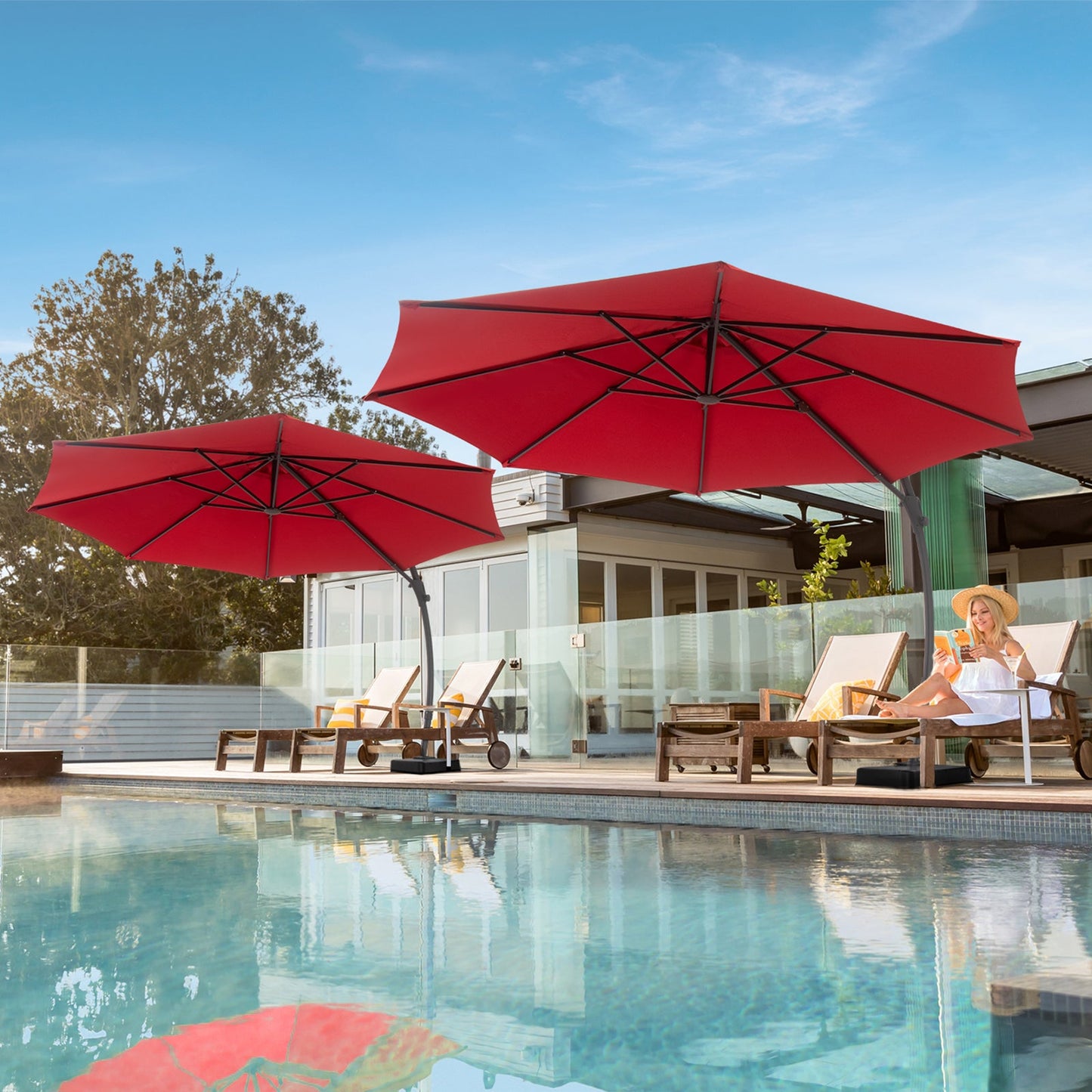 Lausaint Home 11' Deluxe Cantilever Umbrella