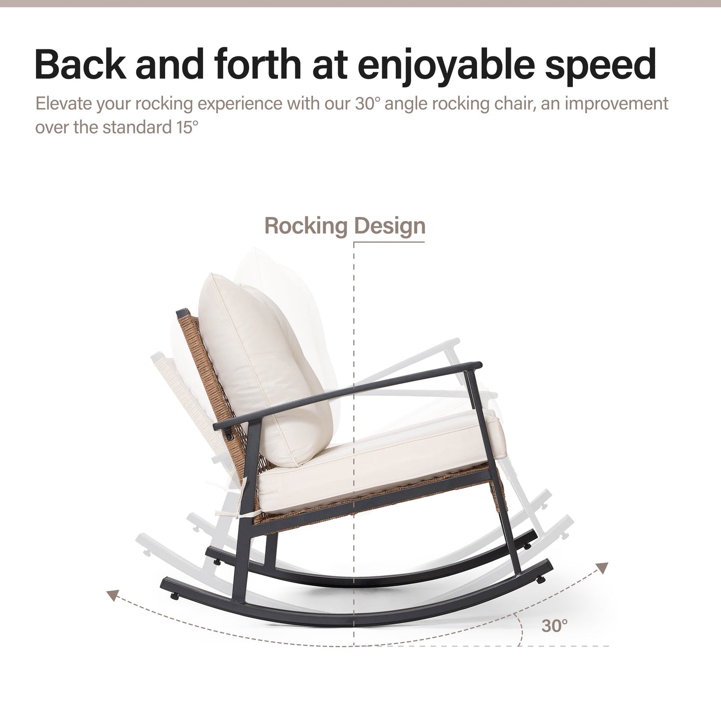 LAUSAINT HOME 3 Pieces Rocking Bistro Set