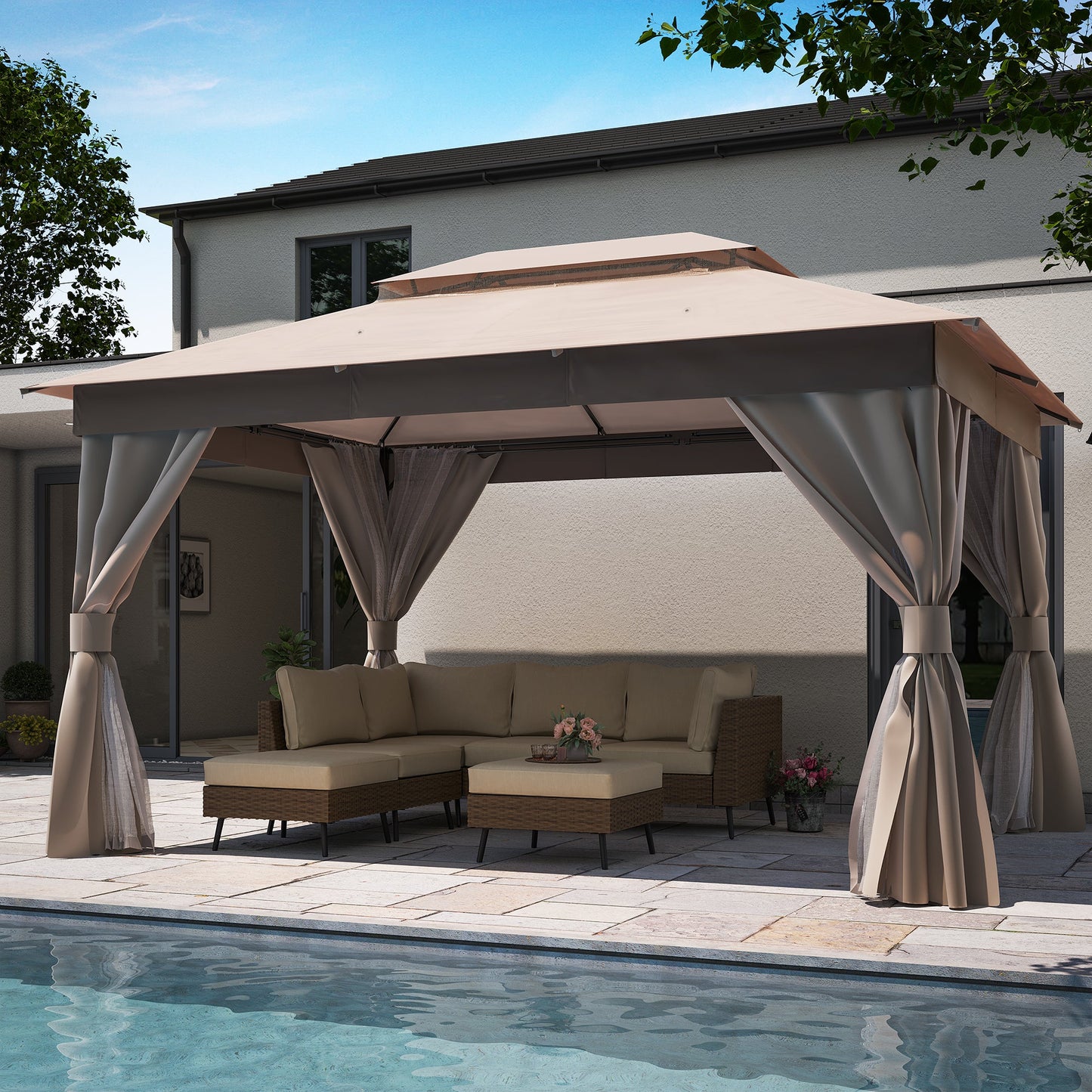 LAUSAINT HOME 10'X13' Patio Steel Gazebo
