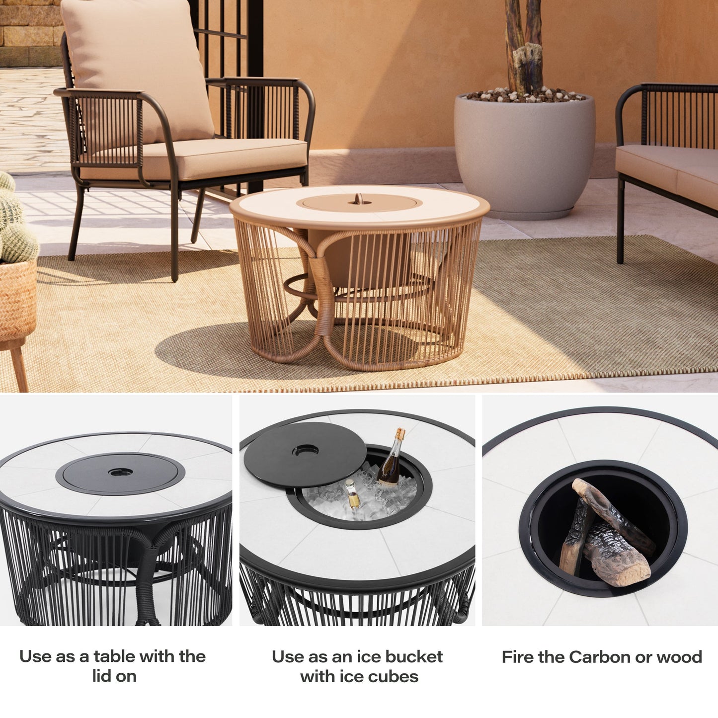 LAUSAINT HOME 4-Piece Quick Installation Outdoor Patio Set