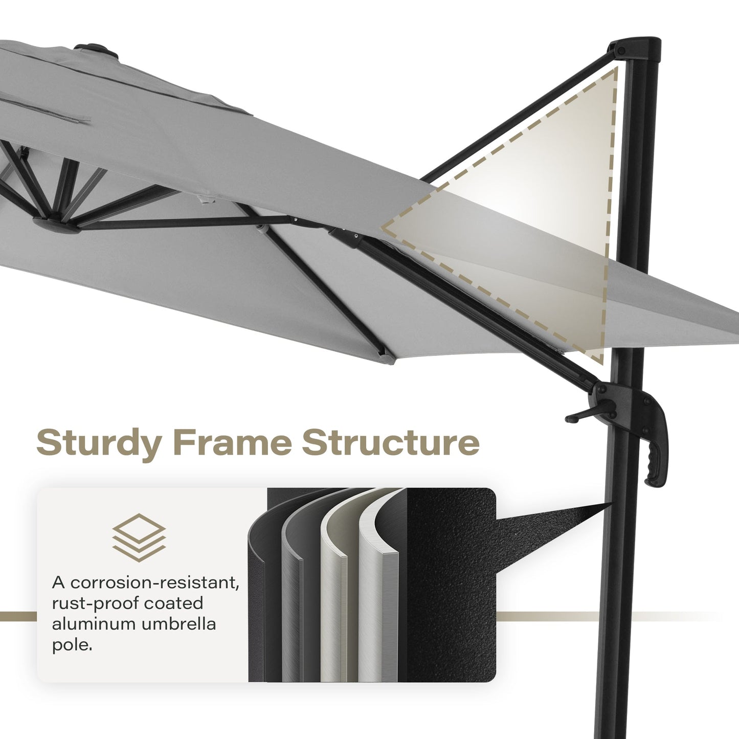 LAUSAINT HOME Square Cantilever Umbrella