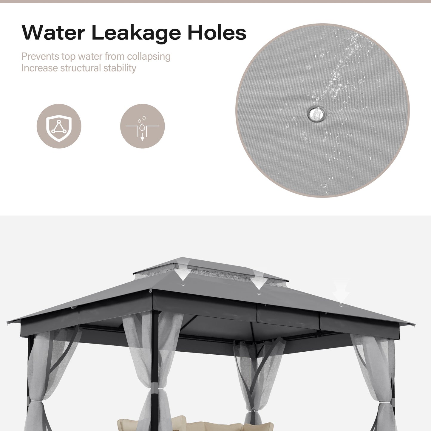 LAUSAINT HOME Patio Gazebo with mosquito mesh