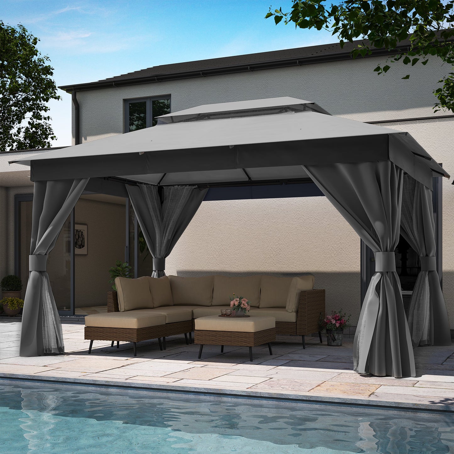 LAUSAINT HOME 10'X13' Patio Steel Gazebo