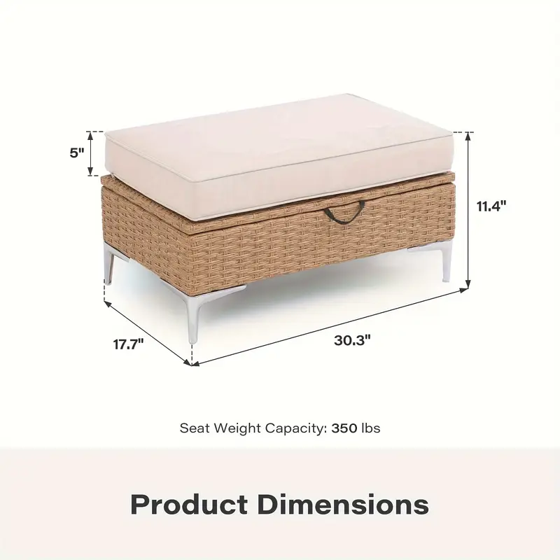 LAUSAINT HOME 2 Pieces Patio Storage Furniture Set with Hidden Storage Compartment