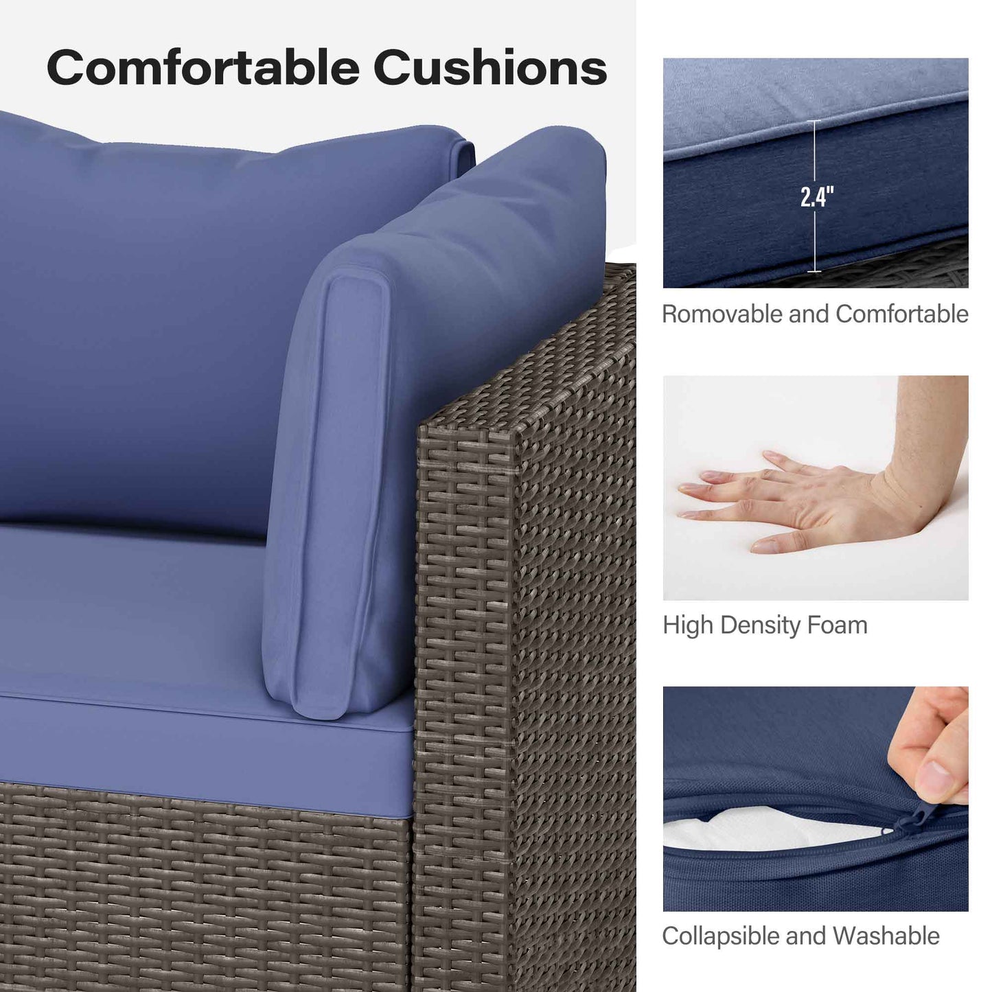 LAUSAINT HOME 7-Piece Wicker Outdoor Conversation Sets