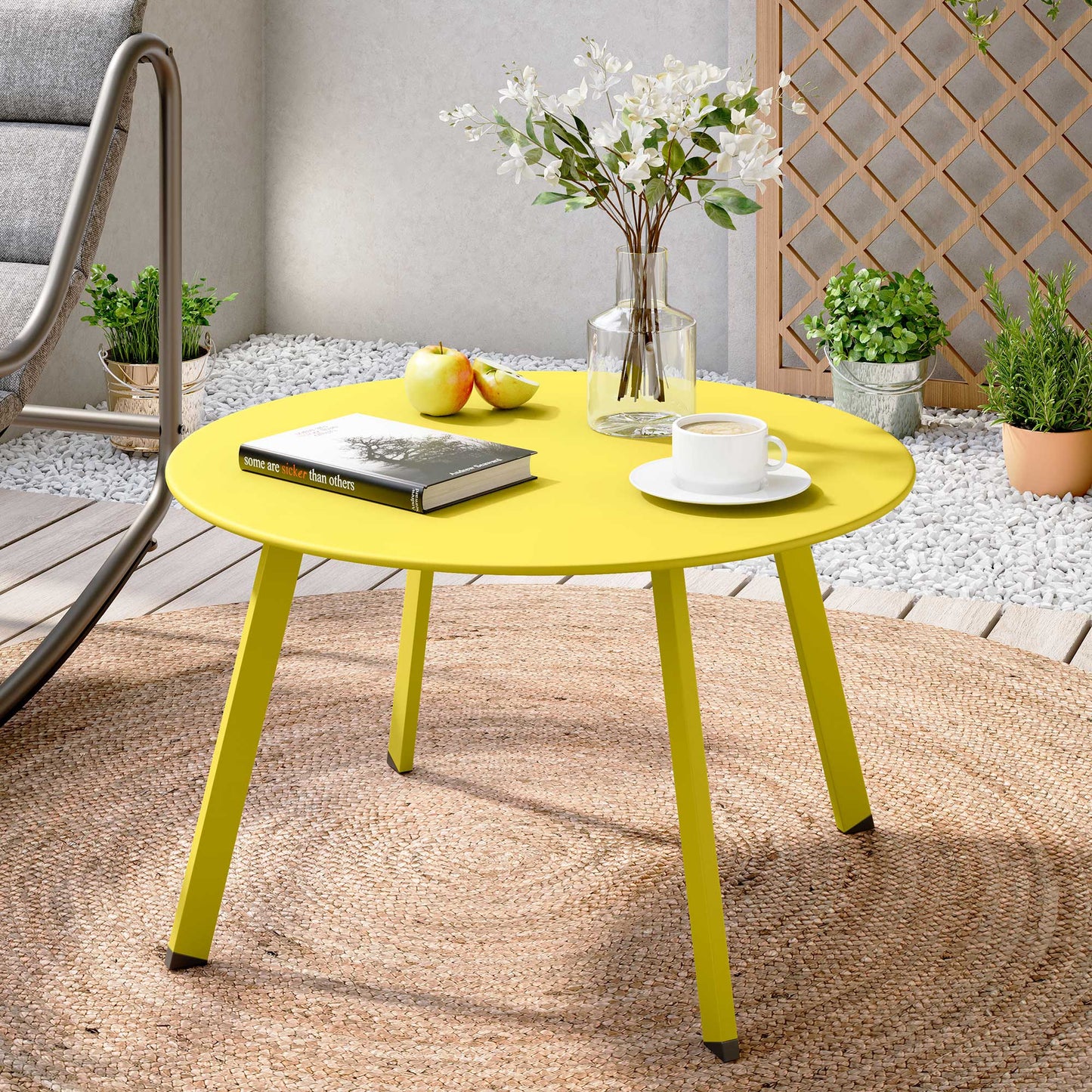 LAUSAINT HOME 27.6" Round Outdoor Coffee Table