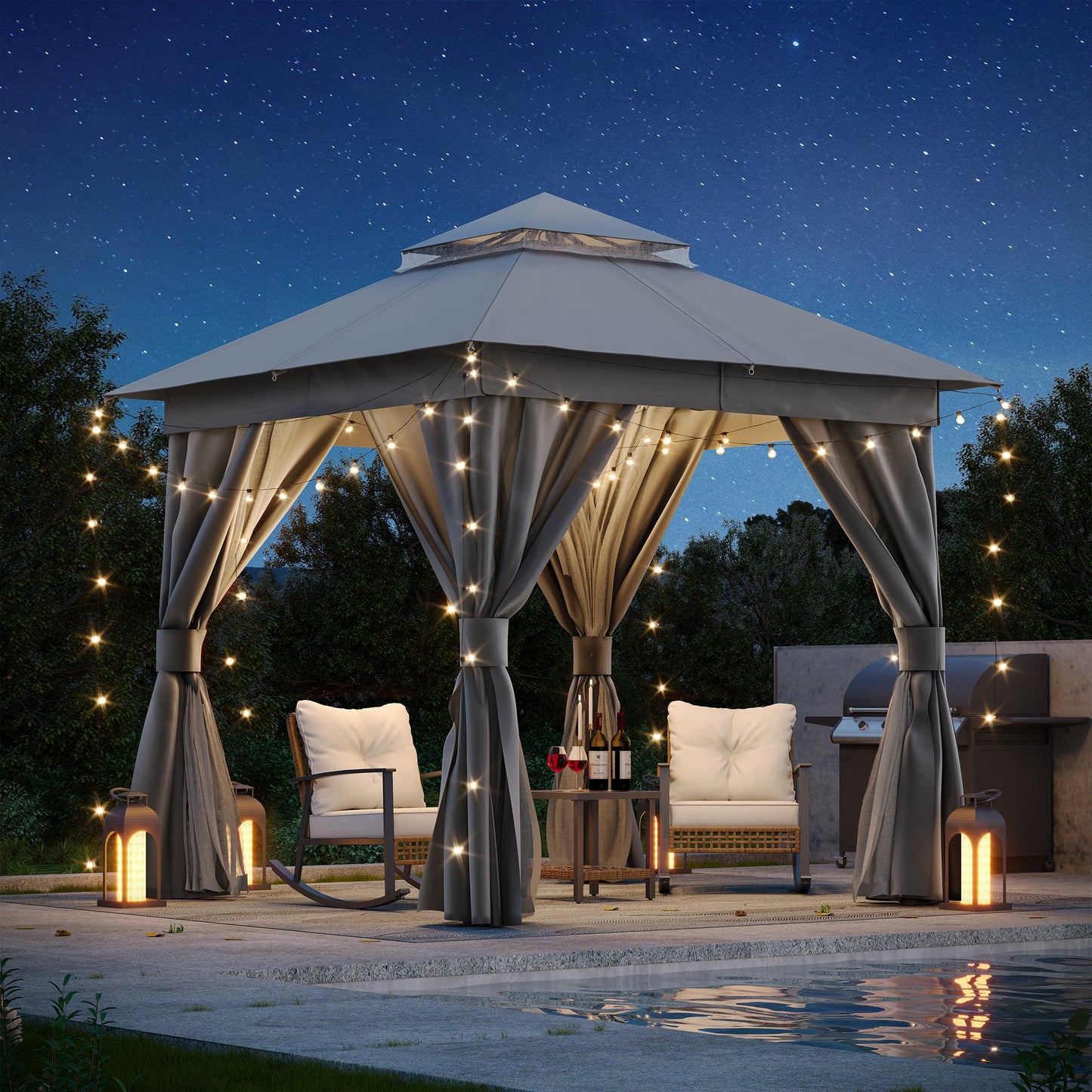 LAUSAINT HOME 8'X 8' Patio Steel Gazebo