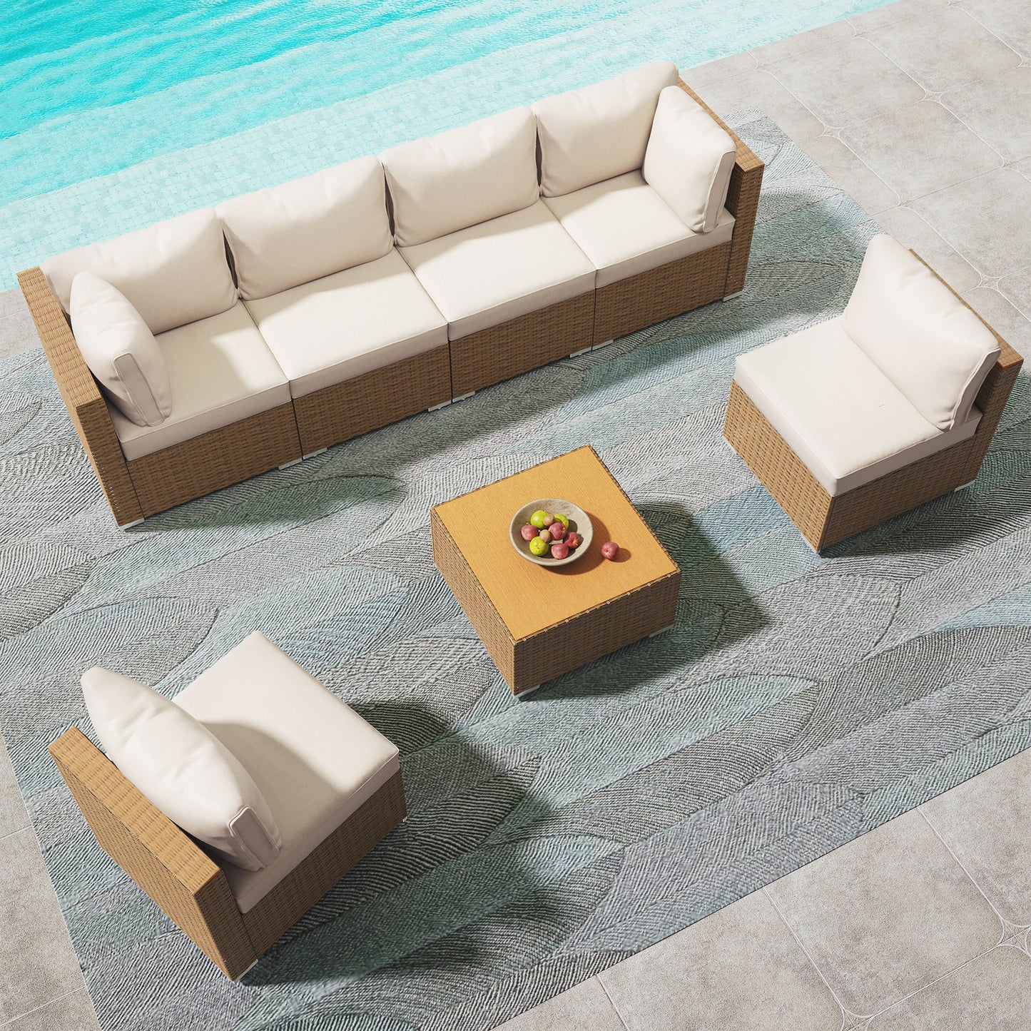 7 Piece Rattan Patio Furniture Sets