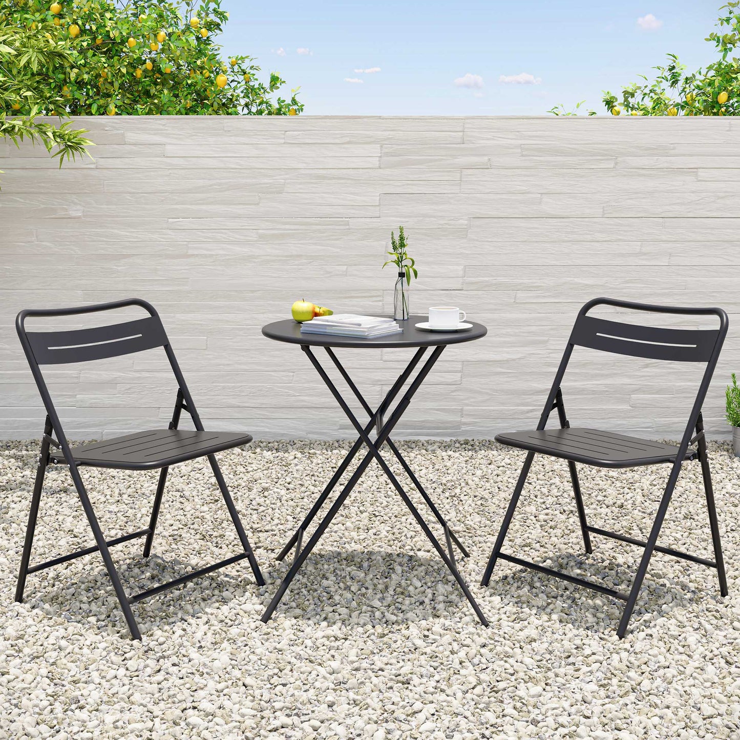 LAUSAINT HOME 3-Piece Folding Patio Bistro Set