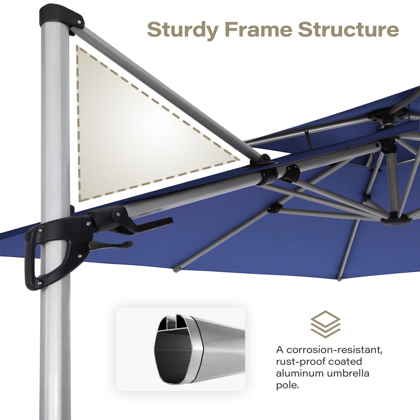 LAUSAINT HOME 10' Double Top Square Cantilever Umbrella