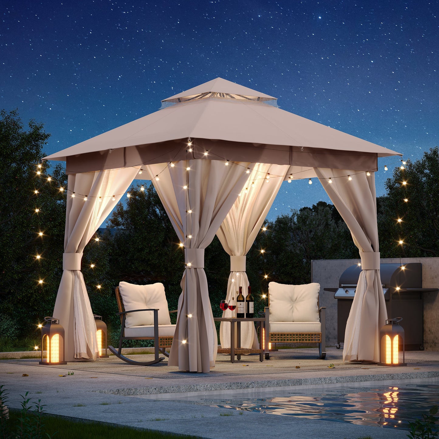 LAUSAINT HOME 8'X 8' Patio Steel Gazebo