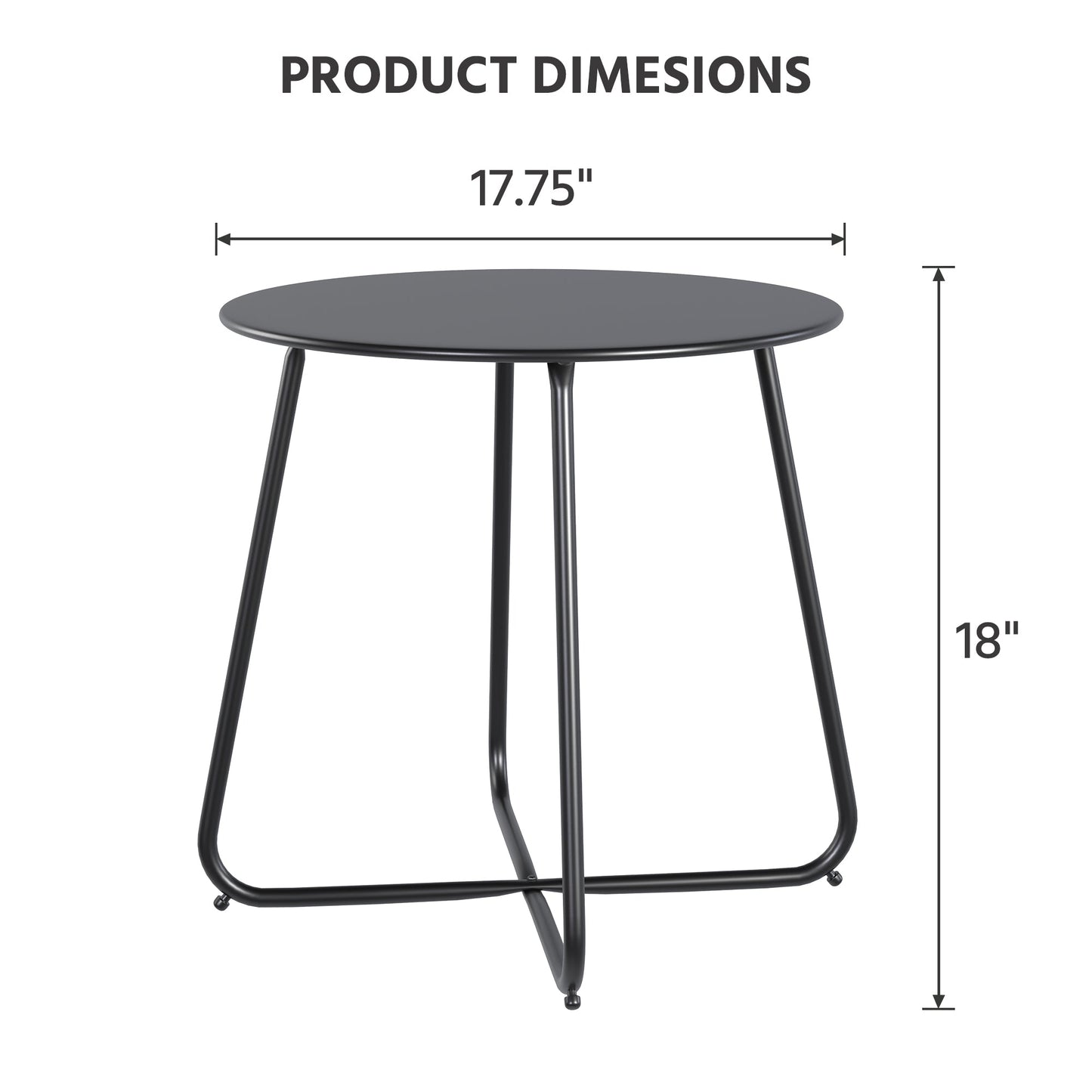 LAUSAINT HOME 17" Metal Side Table