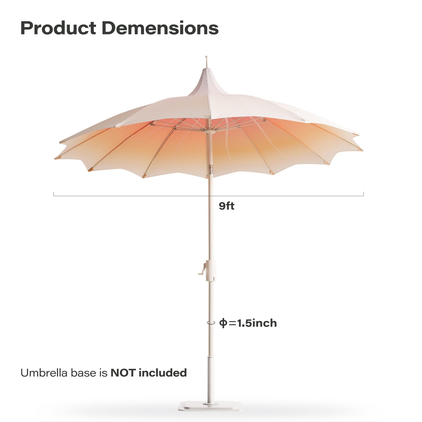 LAUSAINT HOME 9FT Pergoda Patio Umbrella