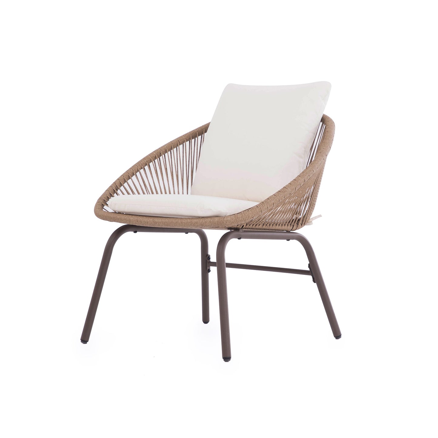 LAUSAINT HOME 4-Piece Bohemian Patio Conversation Set, Rope Woven Furniture