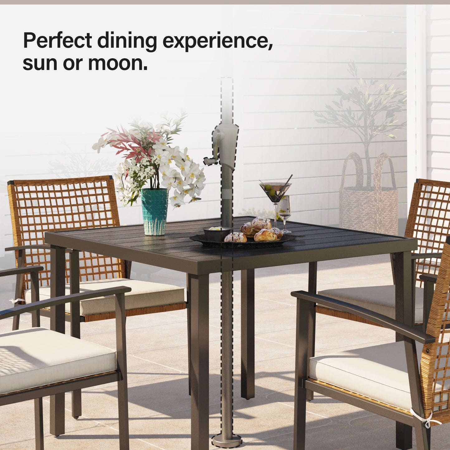 Lausaint Home 5-piece Outdoor Rattan Dining Set