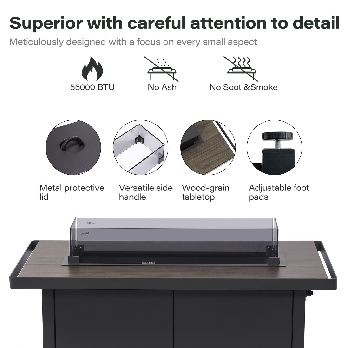 LAUSAINT HOME 55000btu 43' Outdoor Propane Fire Pit Table (New)