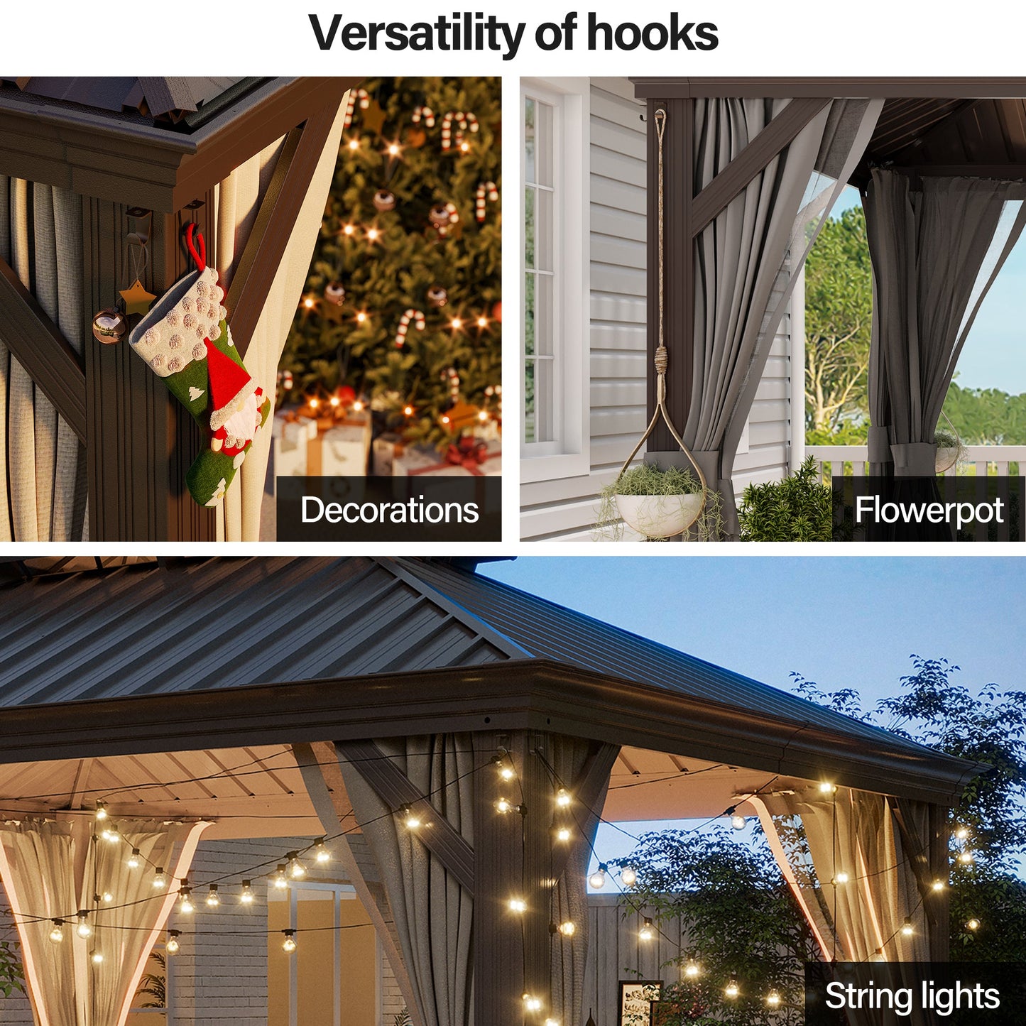 LAUSAINT HOME 10'X12' Hardtop Gazebo