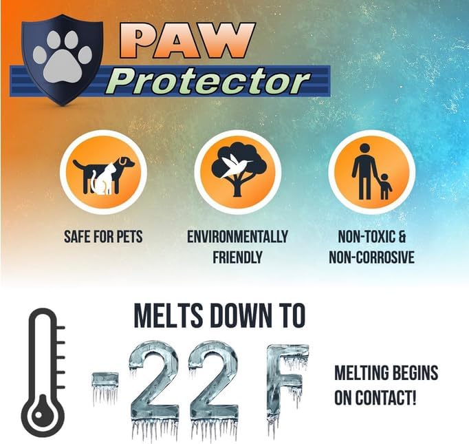 Pet Friendly Ice Melt - Pet Safe Salt for Melting Ice and Snow on Driveways, Walkways, and Sidewalks - Ice Salt That's Safe for Pets, Especially Dogs 20 lbs
