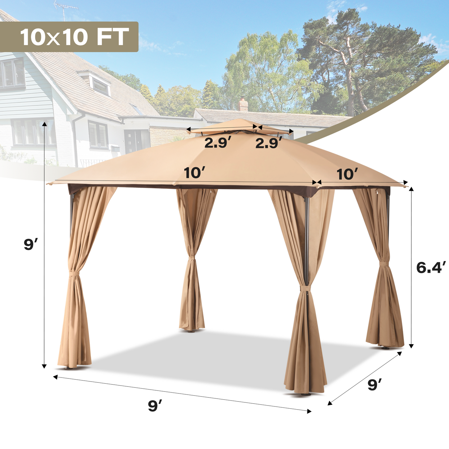 LAUSAINT HOME 10'X10' Softtop Gazebo