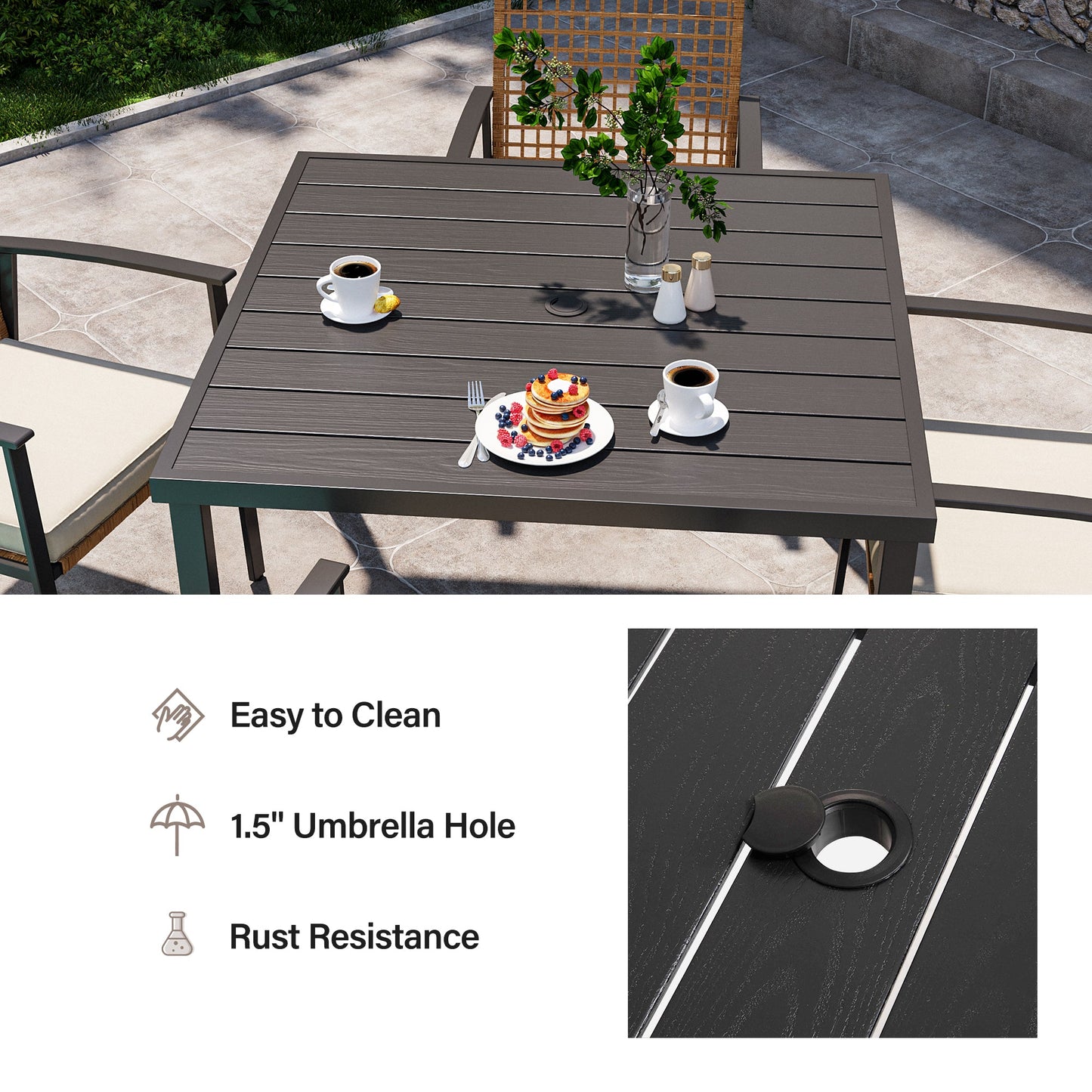 Lausaint Home 5-piece Outdoor Rattan Dining Set