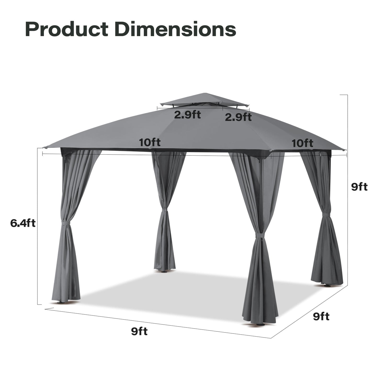 LAUSAINT HOME 10'X10' Softtop Gazebo