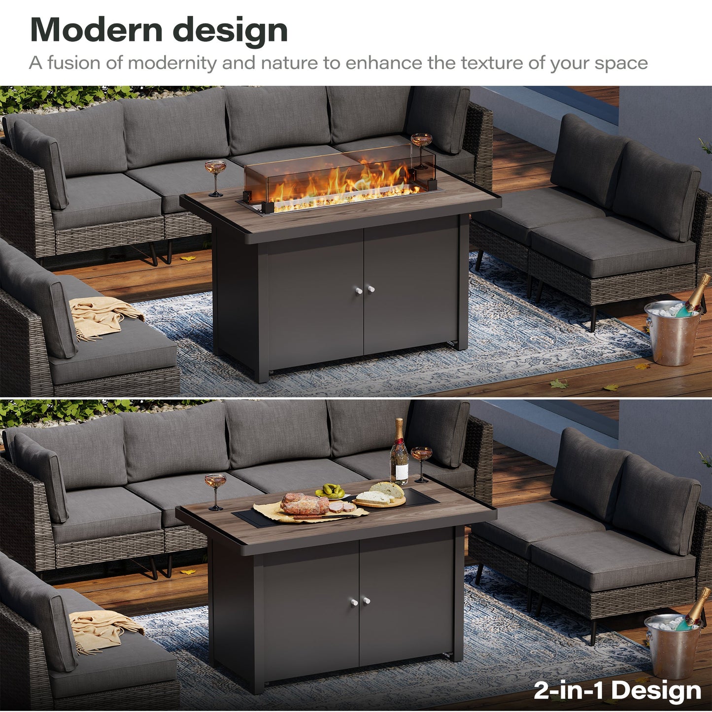 LAUSAINT HOME 55000btu 43' Outdoor Propane Fire Pit Table (New)