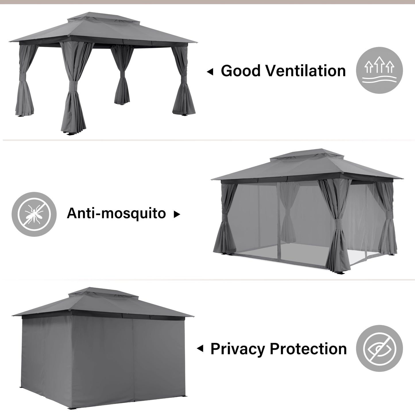 LAUSAINT HOME 10'X13' Patio Steel Gazebo