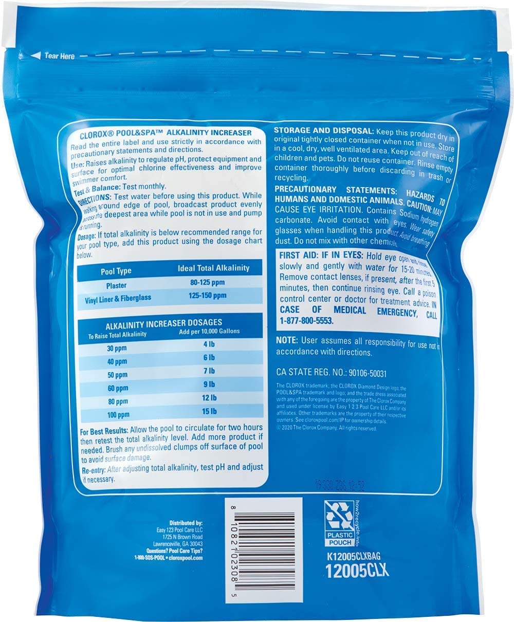 Clorox Pool&Spa 12005CLX Alkalinity Increaser, 5 lb