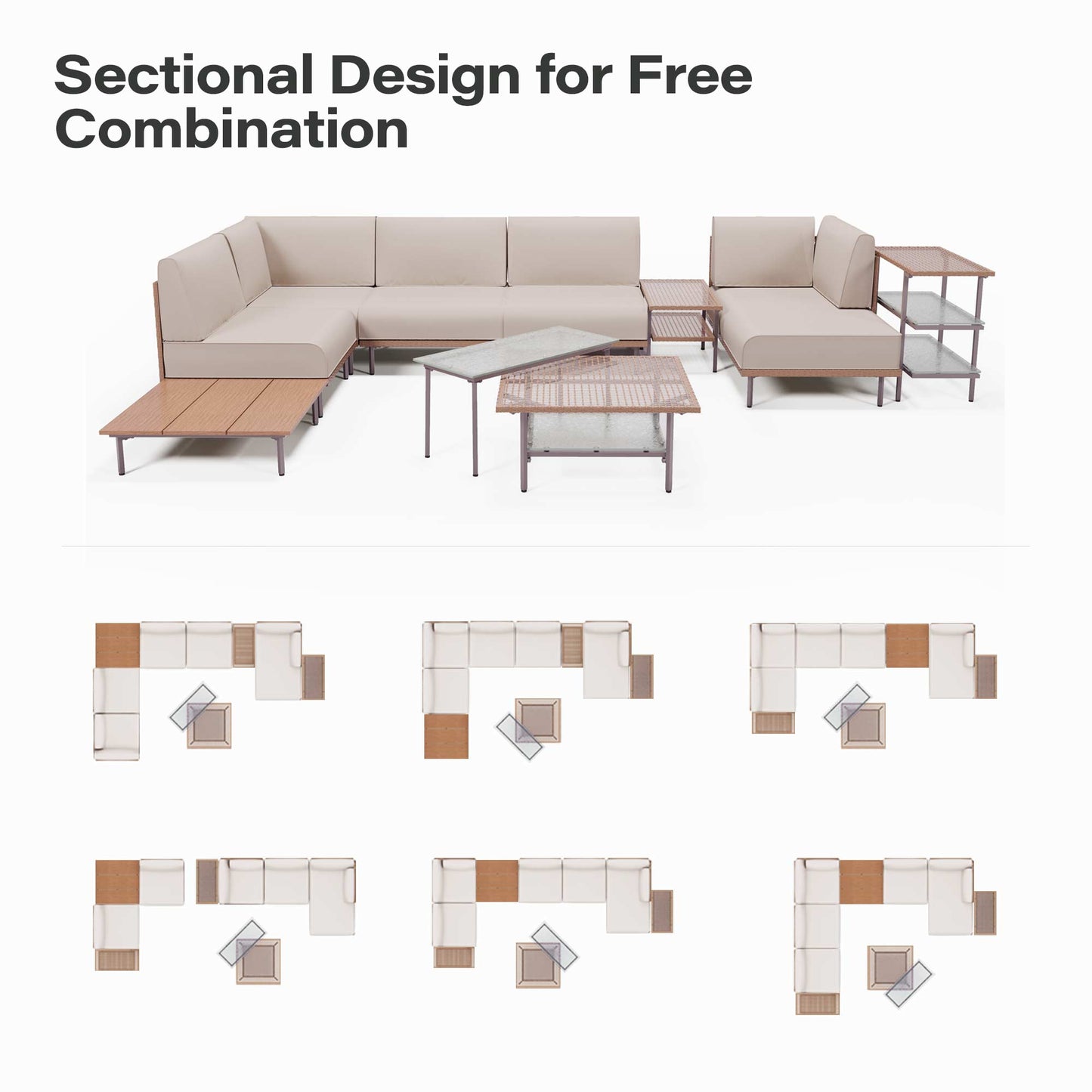 LAUSAINT HOME 10-Piece Wicker Patio Conversation Set