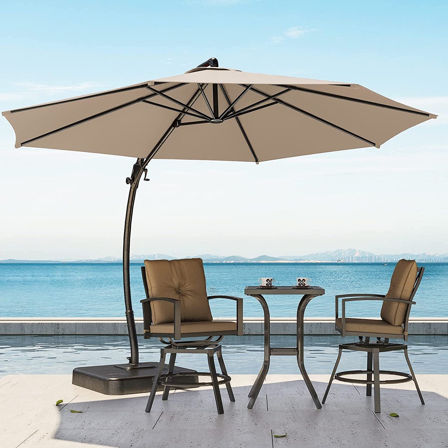 LAUSAINT HOME Quick-Setup Cantilever Umbrella