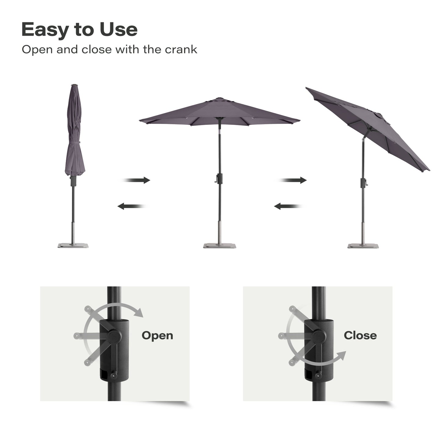 LAUSAINT HOME 9' Outdoor Patio Umbrella